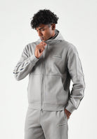 EA7 Felpa con zip cloudburst-tortora da uomo con tasche laterali. 7M002197AF10377 U8067 EA7 