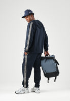 EA7 Felpa con zip  blu per uomo con nastro logato sulle maniche 7M002197AF10377 UB102 EA7 