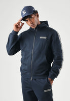 EA7 Felpa con zip  blu per uomo con nastro logato sulle maniche 7M002197AF10377 UB102 EA7 