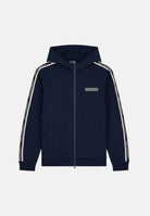 EA7 Felpa con zip  blu per uomo con nastro logato sulle maniche 7M002197AF10377 UB102 EA7 