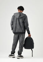 EA7 Felpa con zip  nera per uomo con motivo geometrico all-over 7M002206AF12660 FC099 EA7 