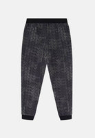 EA7 Pantaloni logo-print neri per uomo con stampa logo all over e coulisse in vita. 7M002207AF12660 FC099 EA7 