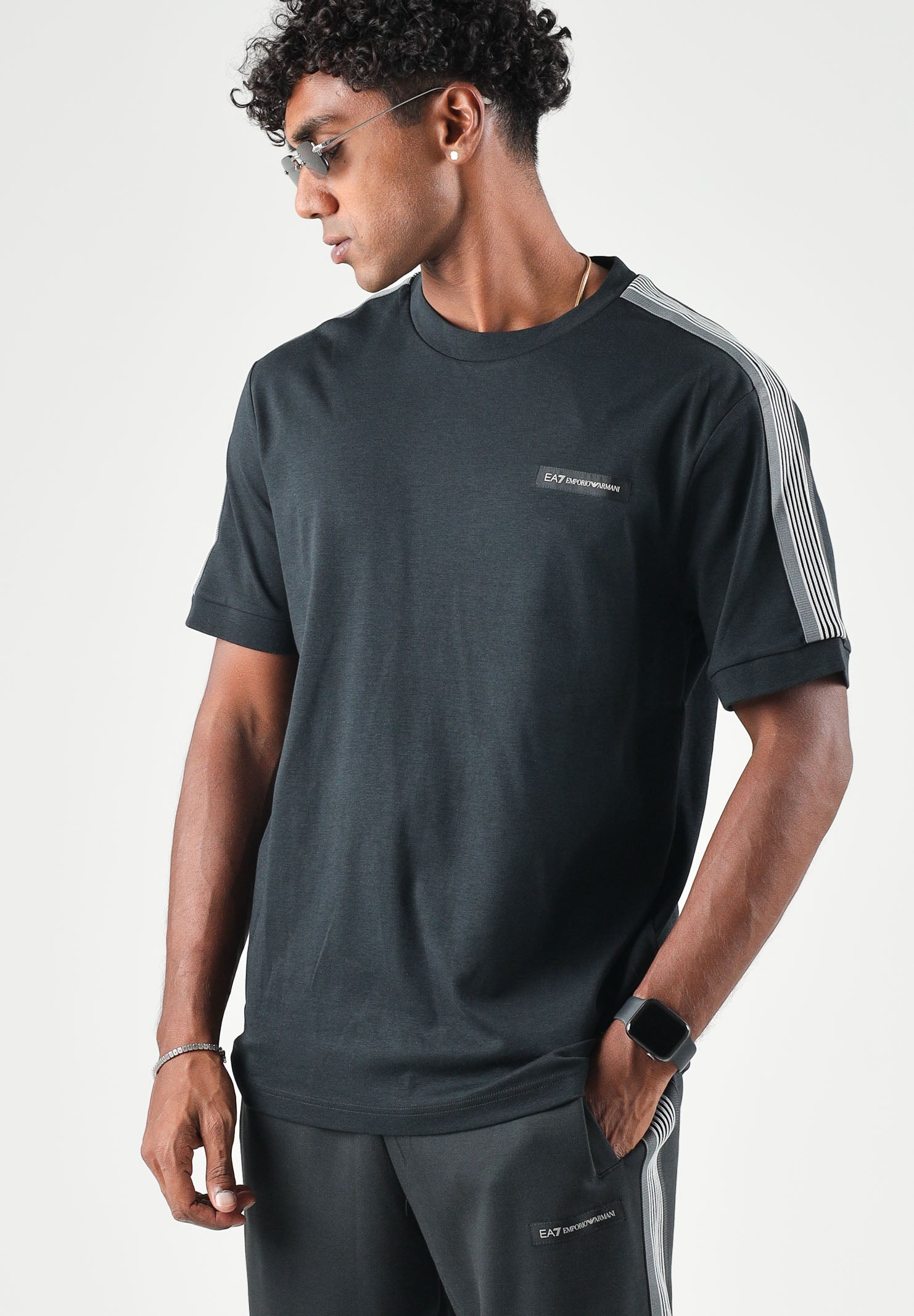 EA7 T-shirt manica corta TRAIN LOGO nero antracite da uomo 7M002216AF10441 U8134 EA7 