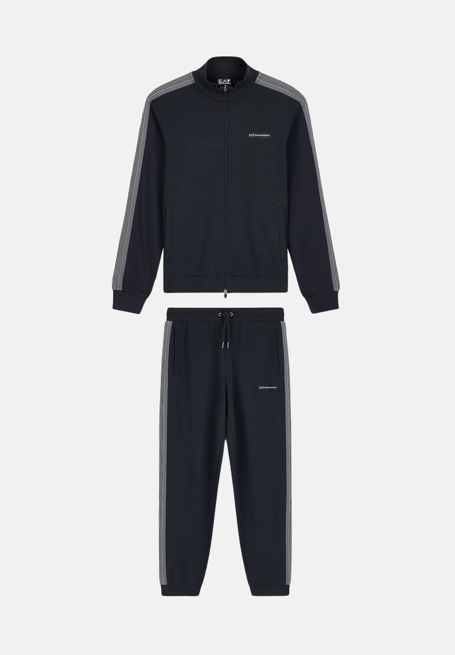EA7 Tuta sportiva blu per uomo con giacca a collo alto, zip frontale e pantaloni jogger. 7M002221AF12660 U8134 EA7 