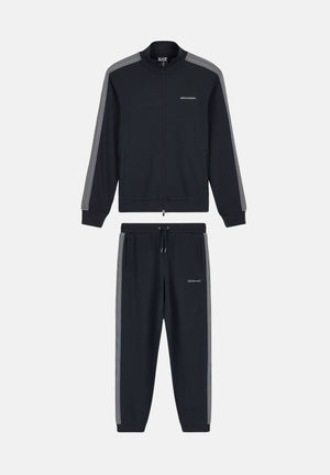 EA7 Tuta sportiva blu per uomo con giacca a collo alto, zip frontale e pantaloni jogger. 7M002221AF12660 U8134 EA7 