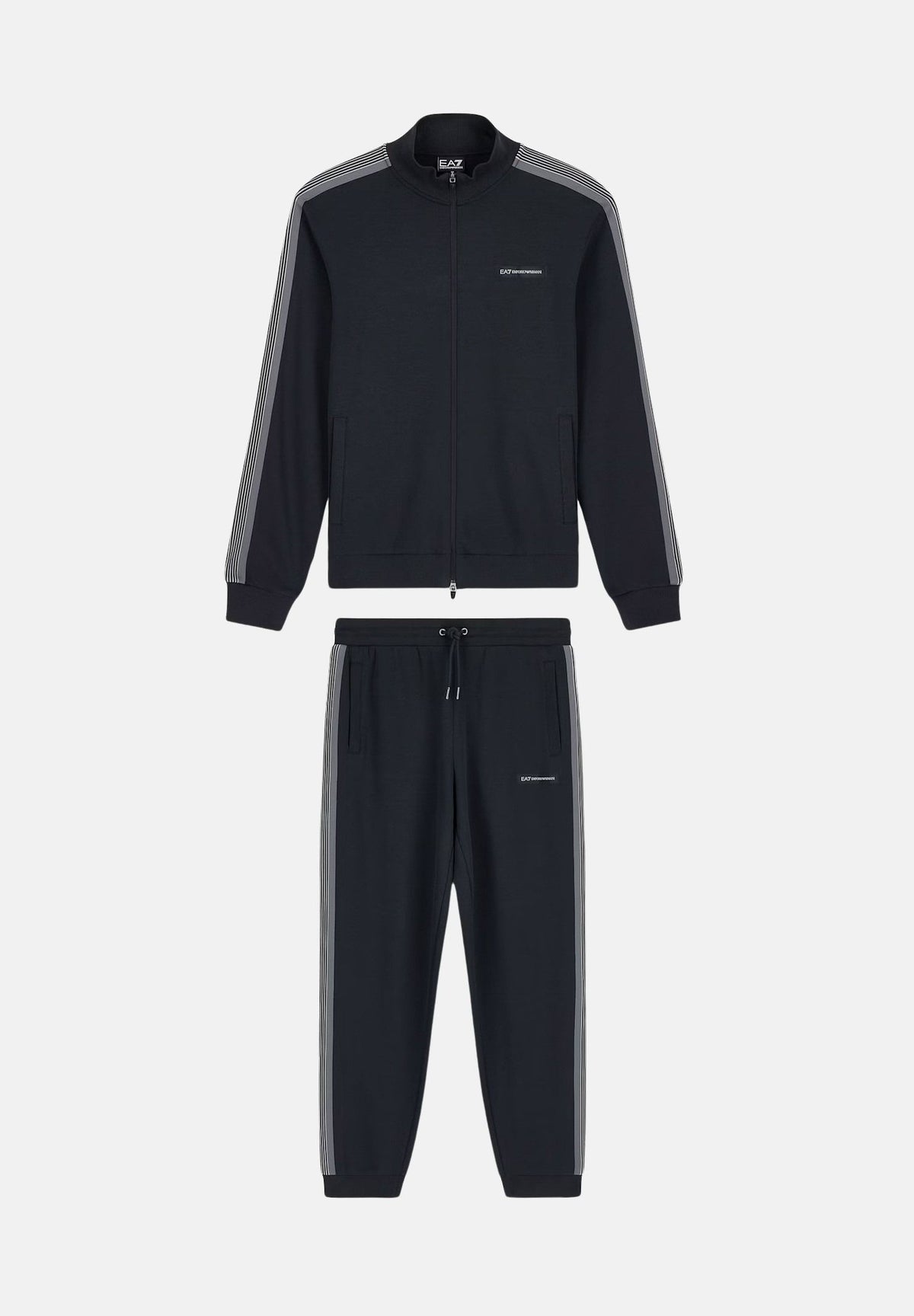 EA7 Tuta sportiva blu per uomo con giacca a collo alto, zip frontale e pantaloni jogger. 7M002221AF12660 U8134 EA7 