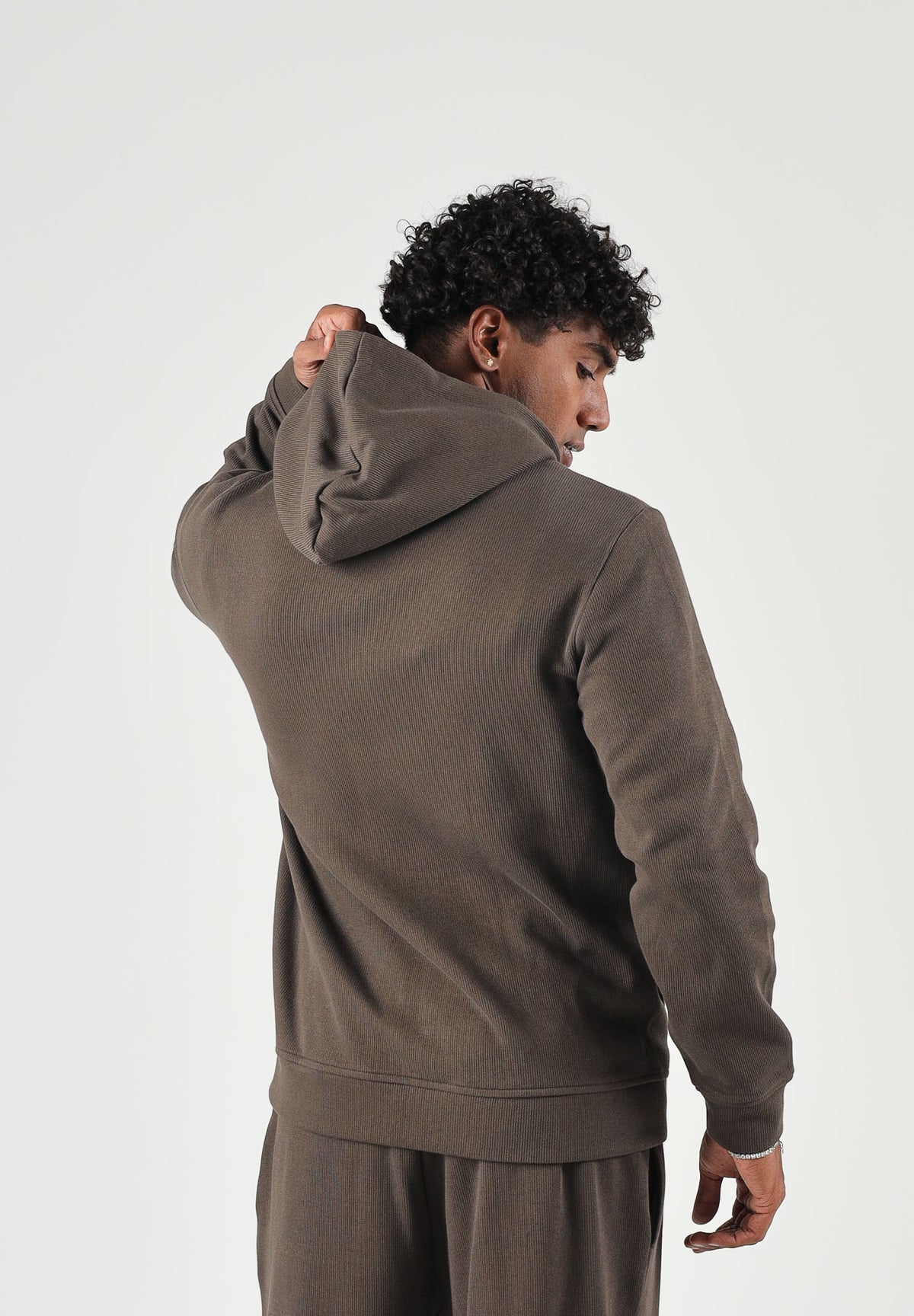 EA7 Felpa con cappuccio marrone da uomo con logo laterale 7M002233AF21822 U6027 EA7 