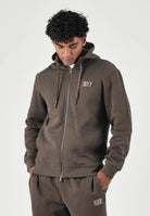 EA7 Felpa con cappuccio marrone da uomo con logo laterale 7M002233AF21822 U6027 EA7 