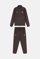 EA7 Tuta sportiva marrone per uomo con piping a contrasto, giacca con zip e pantaloni jogger. 7M002259AF21491 U6027 EA7 