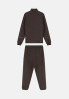 EA7 Tuta sportiva marrone per uomo con piping a contrasto, giacca con zip e pantaloni jogger. 7M002259AF21491 U6027 EA7 
