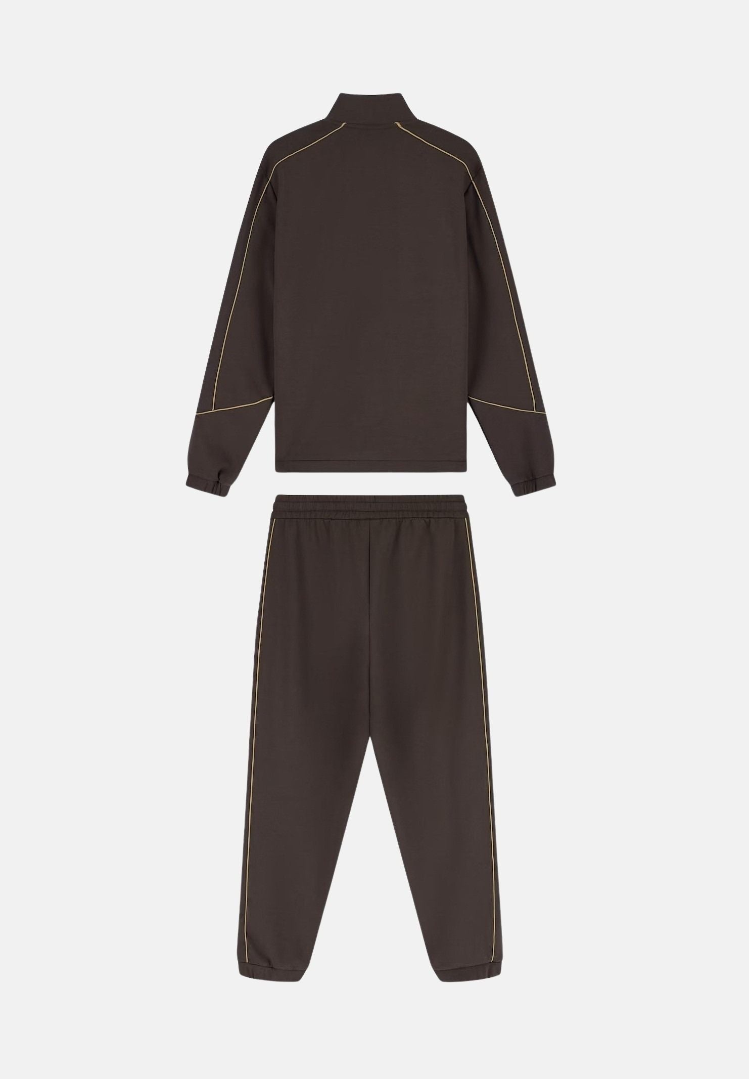 EA7 Tuta sportiva marrone per uomo con piping a contrasto, giacca con zip e pantaloni jogger. 7M002259AF21491 U6027 EA7 
