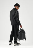 EA7 Tuta sportiva neri per uomo con piping a contrasto, giacca con zip e pantaloni jogger. 7M002259AF21491 UC001 EA7 