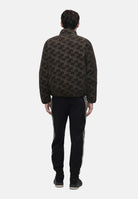 EA7 Piumino marrone scuro da uomo con monogramma all over 7M002389AF26931 U6027 EA7 