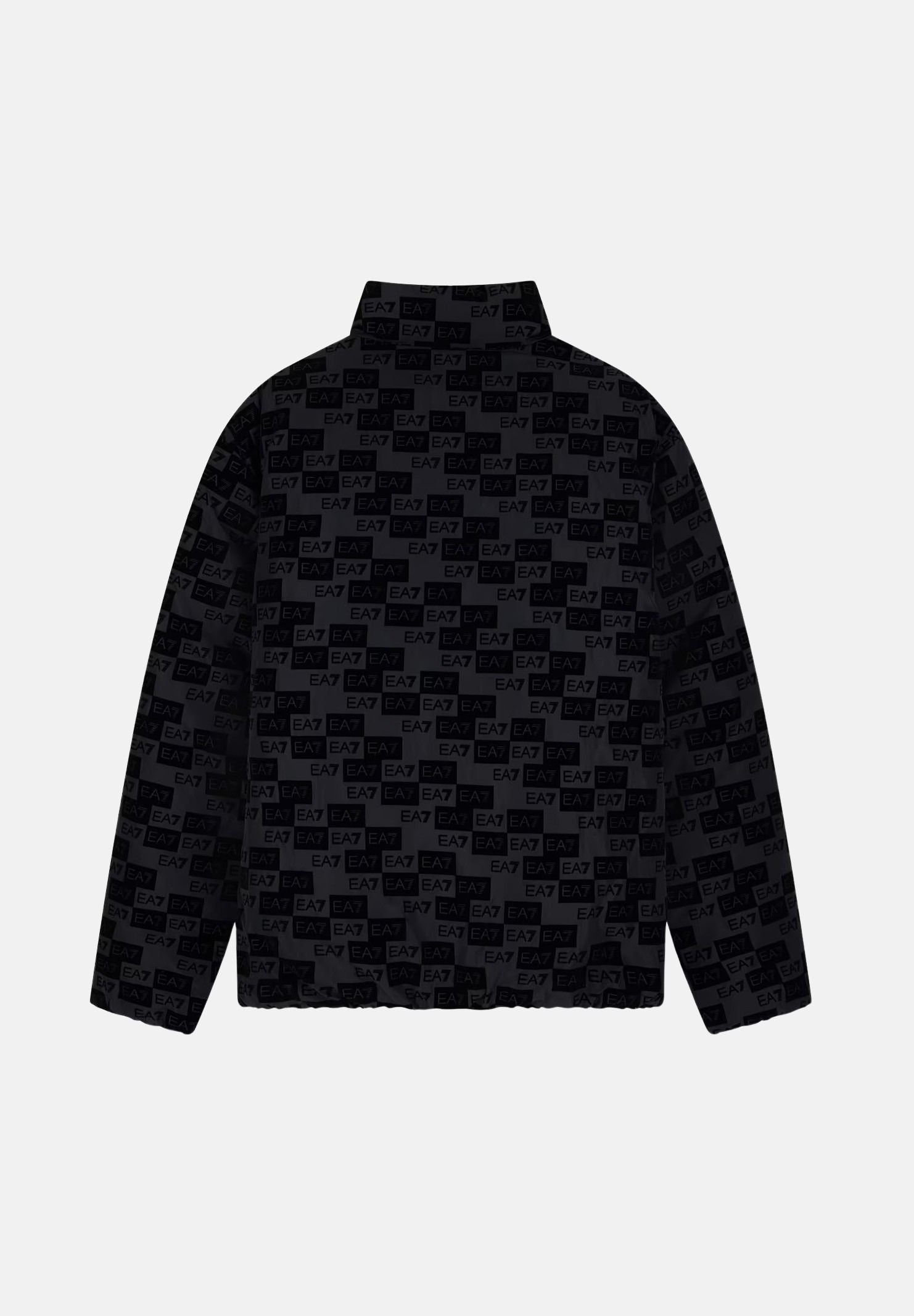 EA7 Bomber nero per uomo con fantasia tono su tono all over e chiusura frontale con zip. 7M002389AF26931 UC001 EA7 