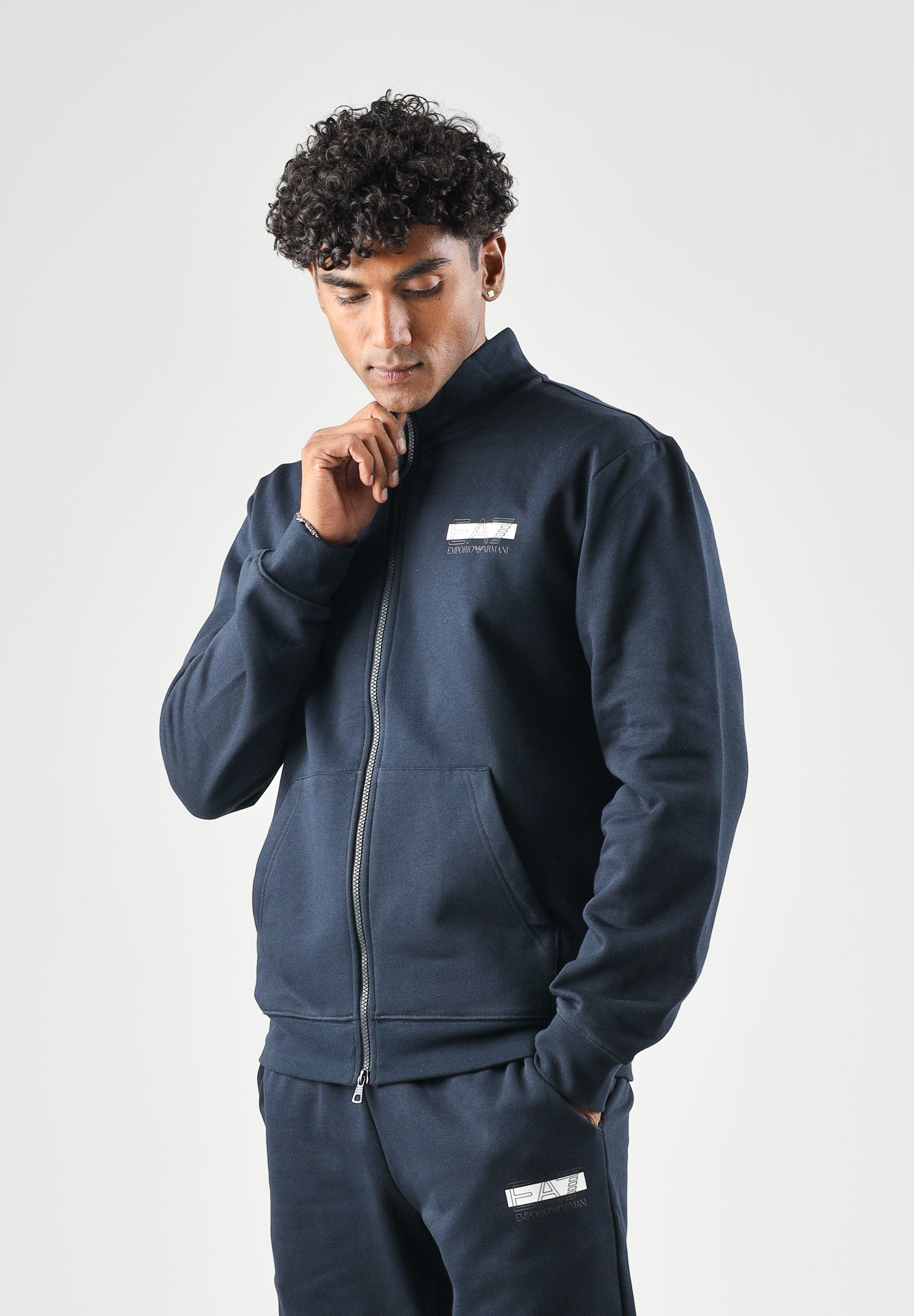 EA7 Tuta sportiva blu da uomo con mini logo iconico<BR/> 7M002431AF10377 MB149 EA7 