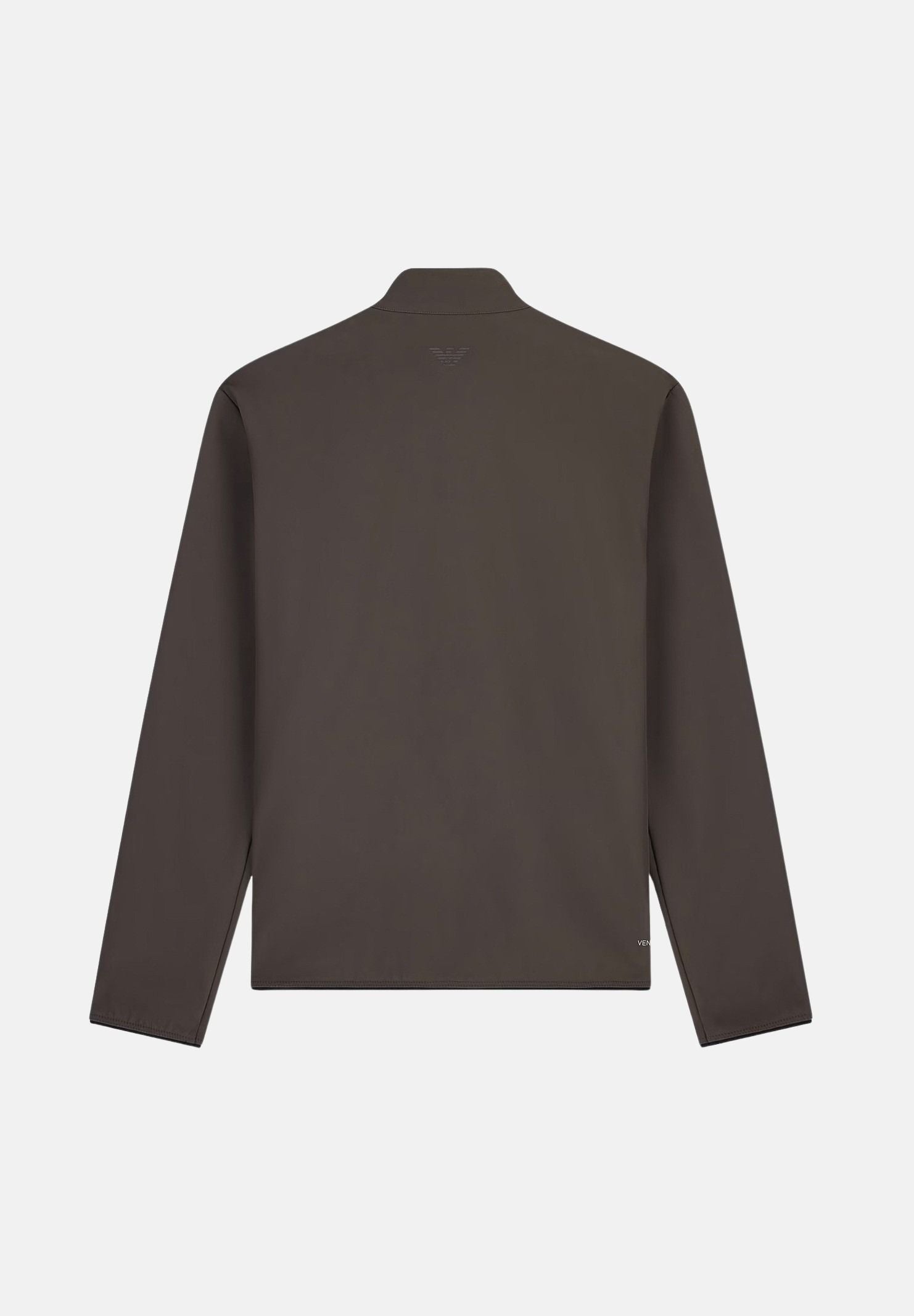 EA7 Felpa con zip marrone per uomo con collo alto e logo sul petto. 7M002481AF26523 U6027 EA7 