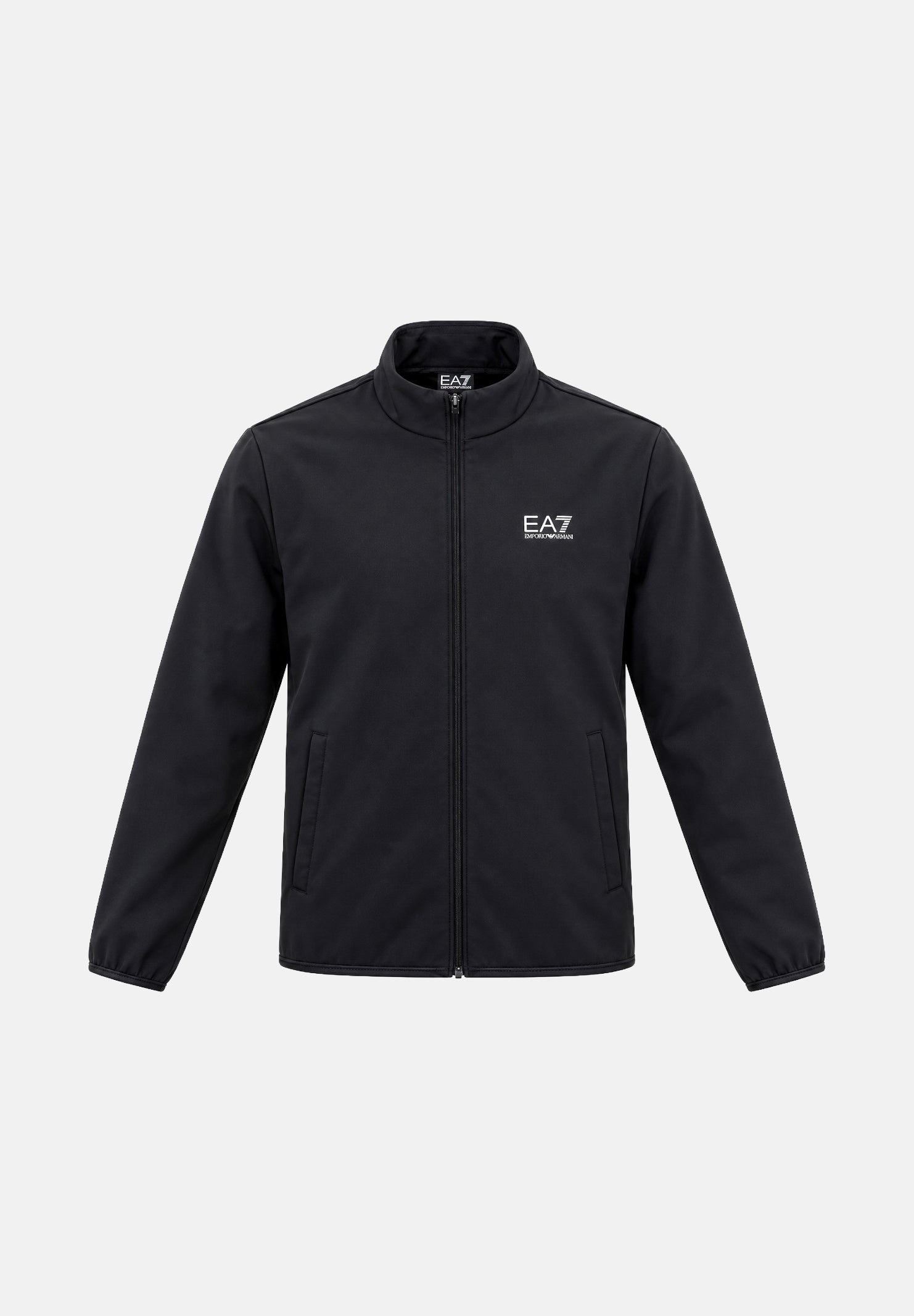 EA7 Felpa con zip nera da uomo con mini logo laterale realizzata in tessuto tecnico 7M002481AF26523 UC001 EA7 