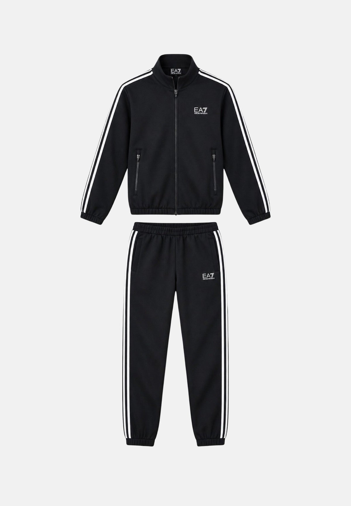 EA7 Tuta TENNIS PRO nera per uomo con bande laterali a contrasto 7M002490AF26309 UC001 EA7 