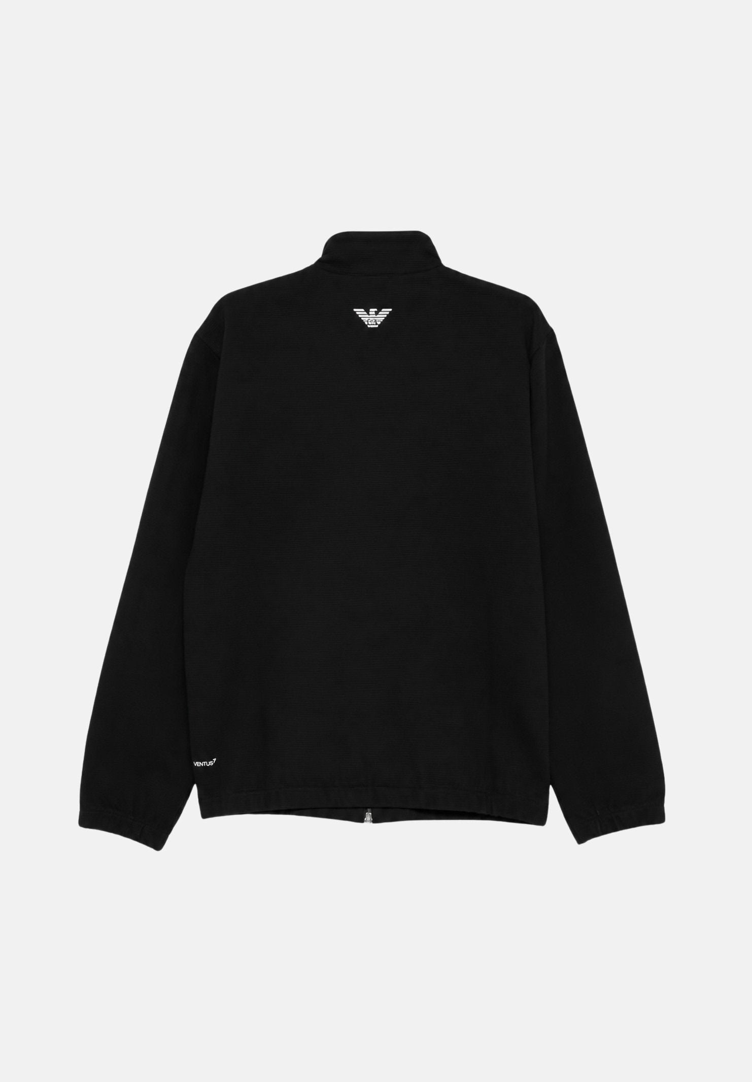 EA7 Tuta sportiva nera da uomo con felpa full zip, pantaloni coordinati e bande logate a contrasto. 7M002505AF12948 FC039 EA7 