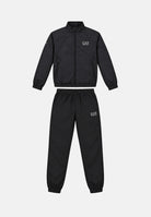EA7 Tuta TENNIS PRO Black Fancy nera e grigio scuro da uomo con felpa full zip 7M002505AF12948 FC039 EA7 