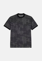 EA7 T-shirt manica corta nera per uomo con stampa logo all over e patch logo frontale. 7M002819AF12874 FC099 EA7 