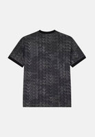 EA7 T-shirt manica corta nera per uomo con stampa logo all over e patch logo frontale. 7M002819AF12874 FC099 EA7 