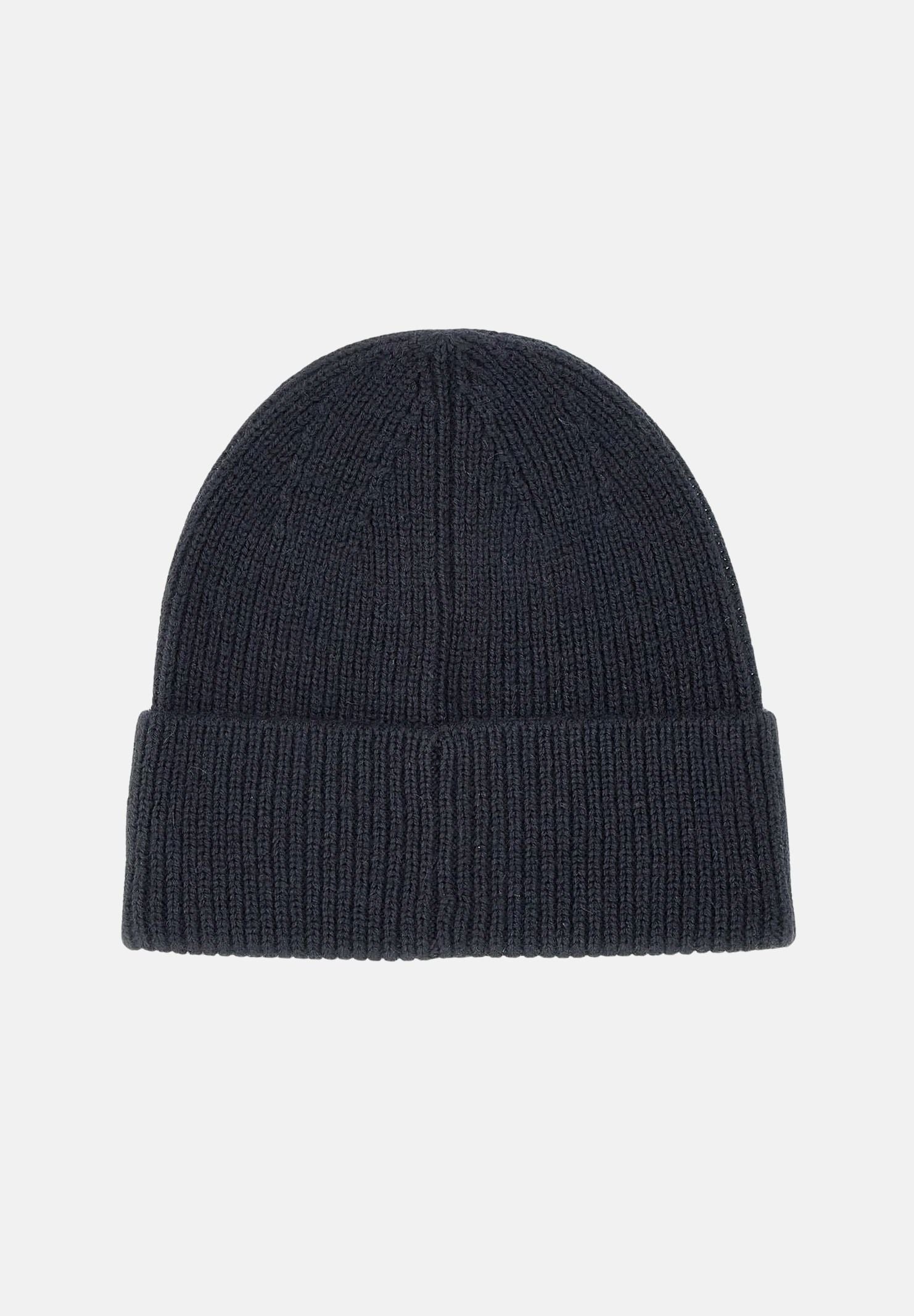 EA7 Cappello MOUNTAIN BEANIE blu per uomo con lavorazione a coste e logo frontale. 7X000312AF29587 UB102 EA7 