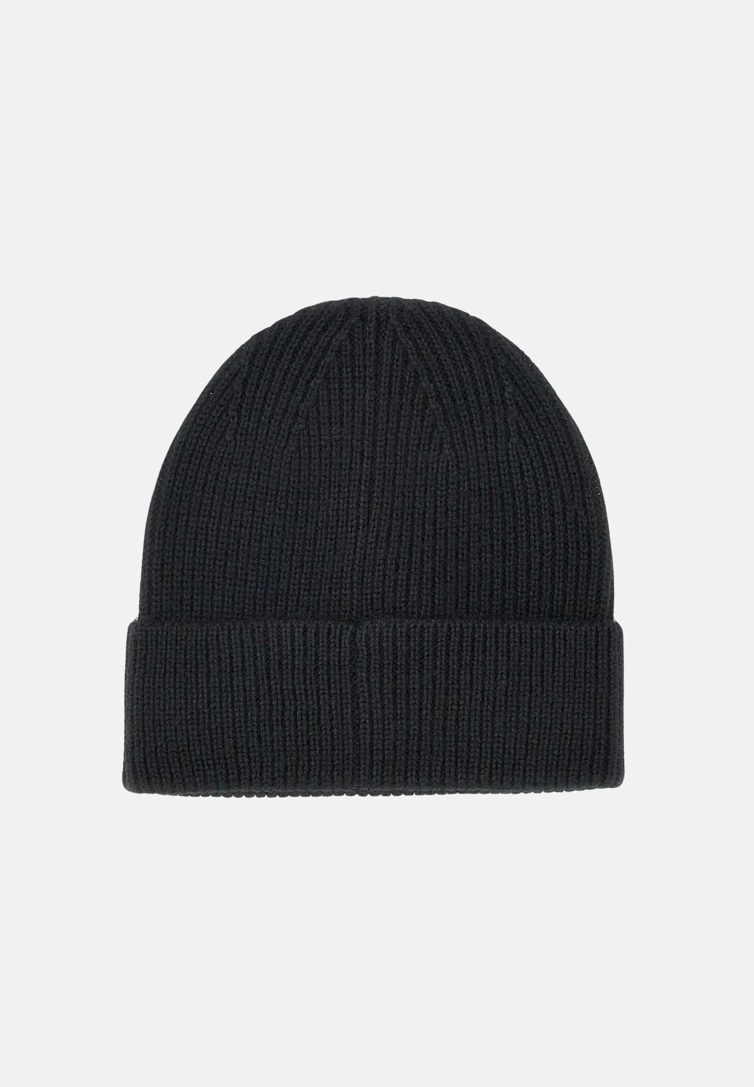 EA7 Cappello MOUNTAIN BEANIE nero per uomo con lavorazione a coste e logo frontale. 7X000312AF29587 UC001 EA7 