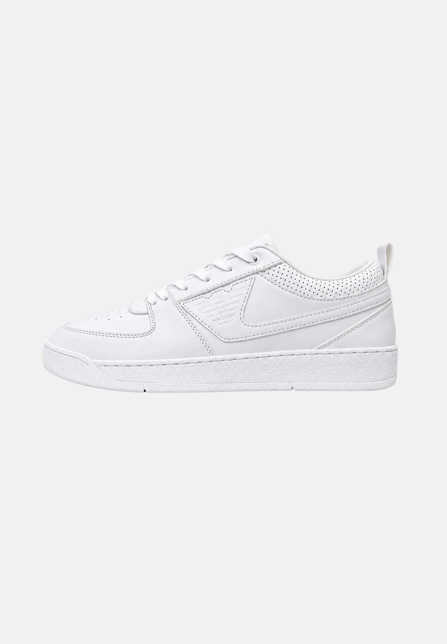 EA7 Sneakers bianche per uomo con logo laterale tono su tono e suola piatta. 7X000879AF29307 MZ944 EA7 