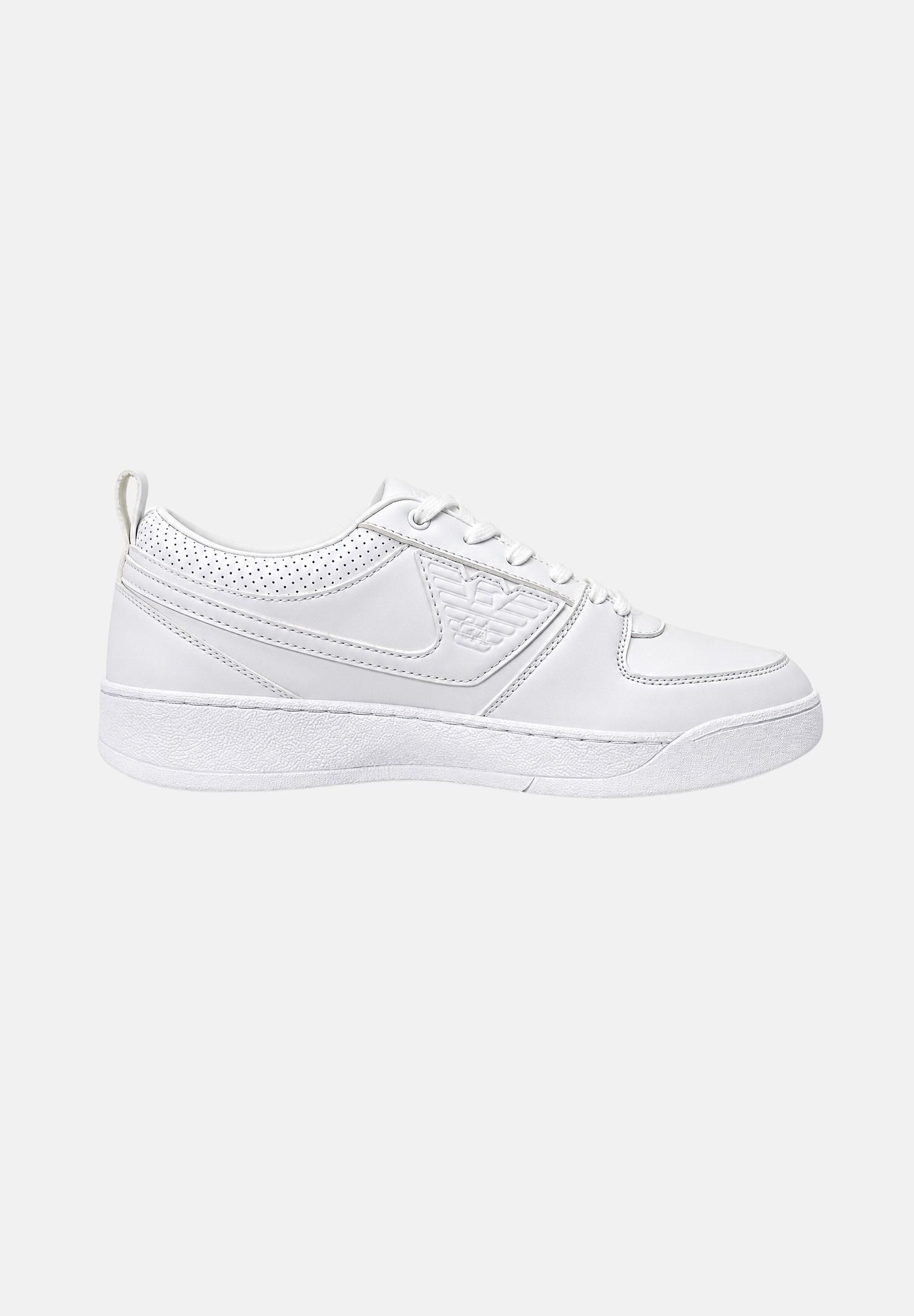 EA7 Sneakers bianche per uomo con logo laterale tono su tono e suola piatta. 7X000879AF29307 MZ944 EA7 