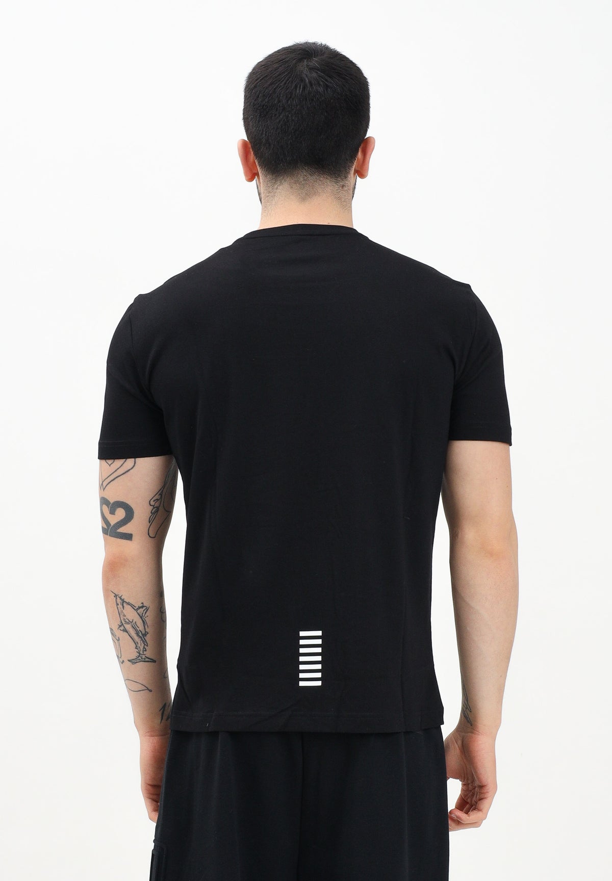 EA7 T-shirt a manica corta nera da uomo con stampa logo 8NPT25PJVPZ 1200 EA7 