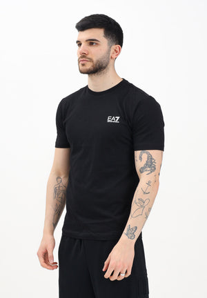EA7 T-shirt a manica corta nera da uomo con stampa logo 8NPT25PJVPZ 1200 EA7 
