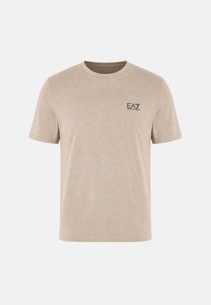 EA7 T-shirt a manica corta beige da uomo con logo 8NPT25PJVPZ U6167 EA7 