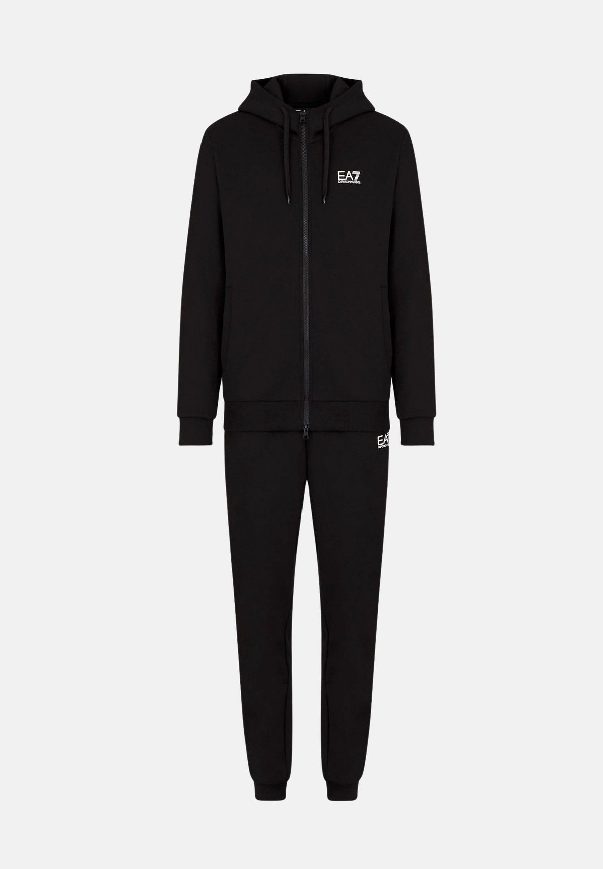 EA7 Tuta  CORE IDENTITY con cappuccio nero da uomo con logo sul petto.<BR/> 8NPV68PJVTZ 1200 EA7 
