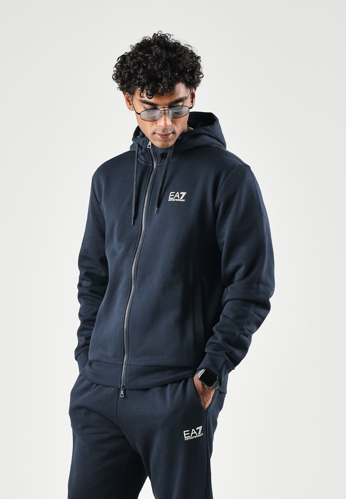 EA7 Tuta CORE IDENTITY  navy-blu da uomo con piccolo logo 8NPV68PJVTZ 1562 EA7 