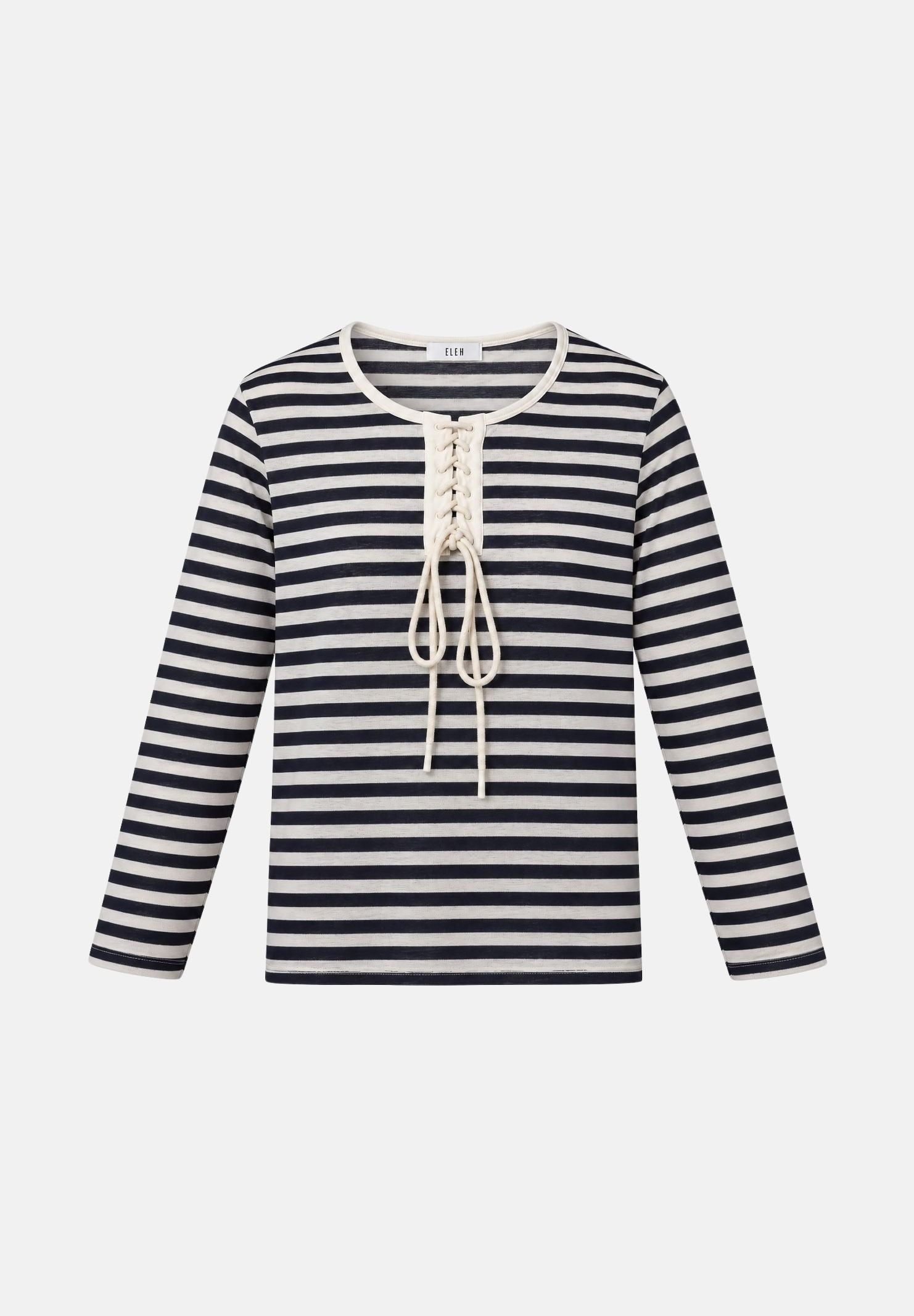 ELEH Maglia girocollo blu navy e panna da donna EFW260025 057 ELEH 