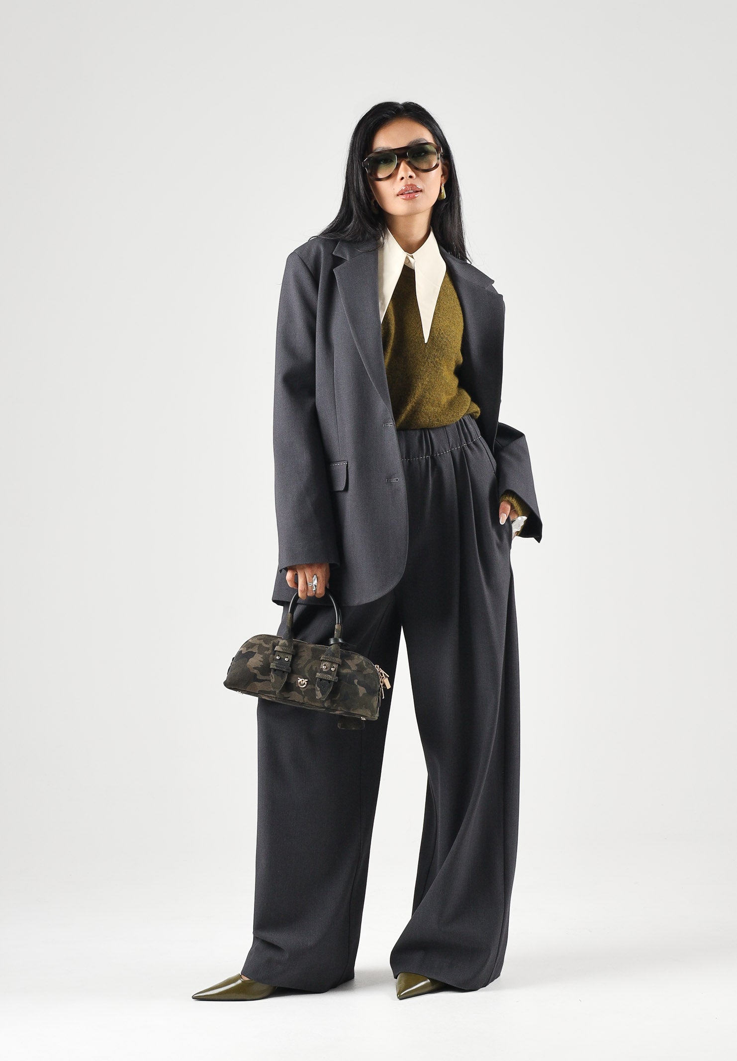 ELEH Giacca-Blazer monopetto grigio antracite da donna EFW260073 016 ELEH 