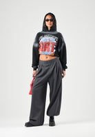 ELEH Pantaloni PALAZZO grigi da donna con pieghe frontali EFW260074 016 ELEH 