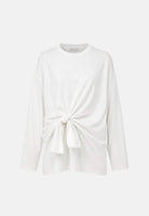 ELEH Blusa  bianca da donna con drappeggio annodato in vita. EFW260147 000 ELEH 