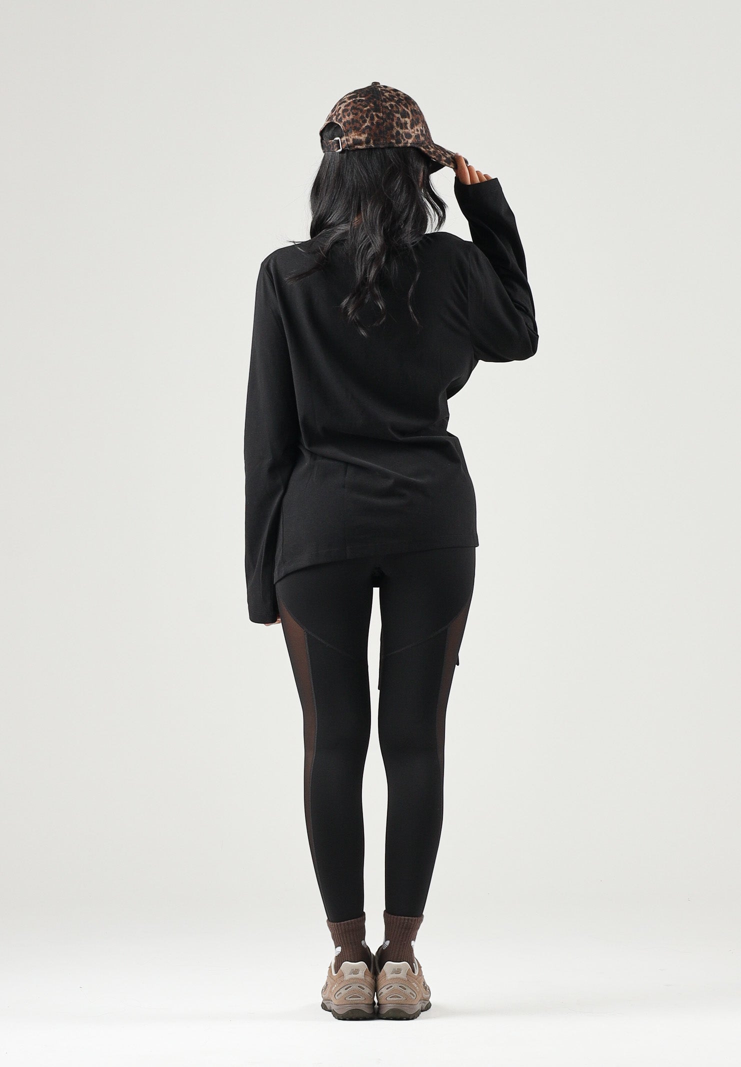 ELEH Blusa nera da donna con drappeggio annodato in vita EFW260147 001 ELEH 