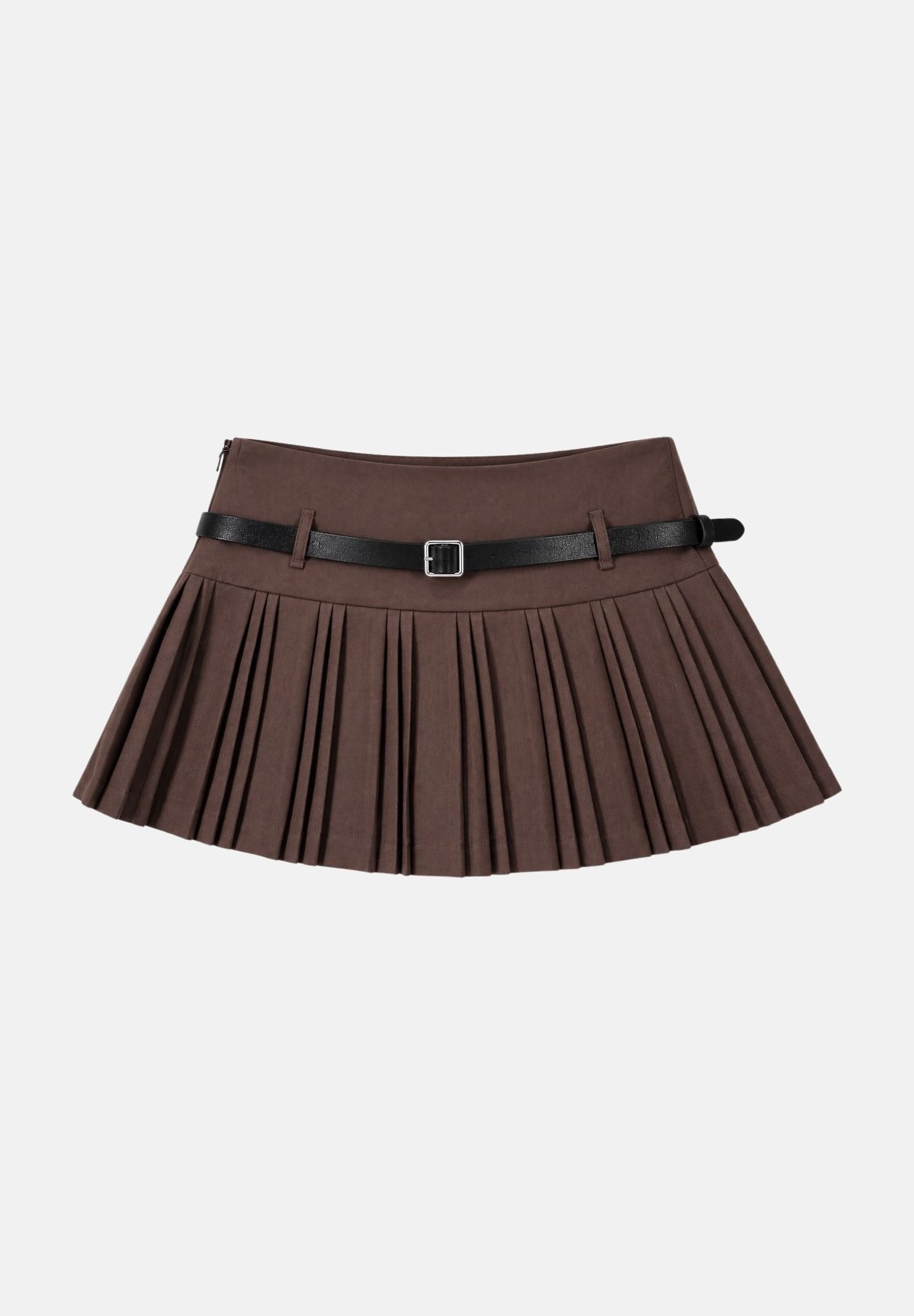 ELEH Gonna corta marrone da donna con effetto plissettato EFW260190 038 ELEH 