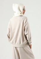 ELEH Felpa girocollo oversize beige da donna in tinta unita EFW260273 052 ELEH 