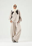 ELEH Pantaloni wide leg beige da donna con gamba ampia EFW260274 052 ELEH 