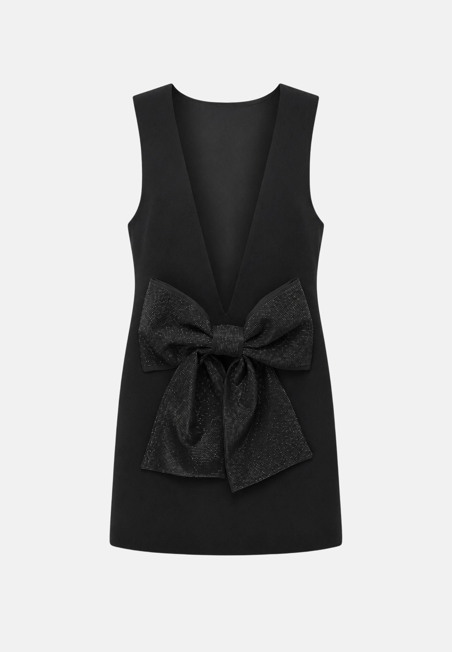 ELEH Abito corto nero svasato da donna con design smanicato. EFW260303 001 ELEH 
