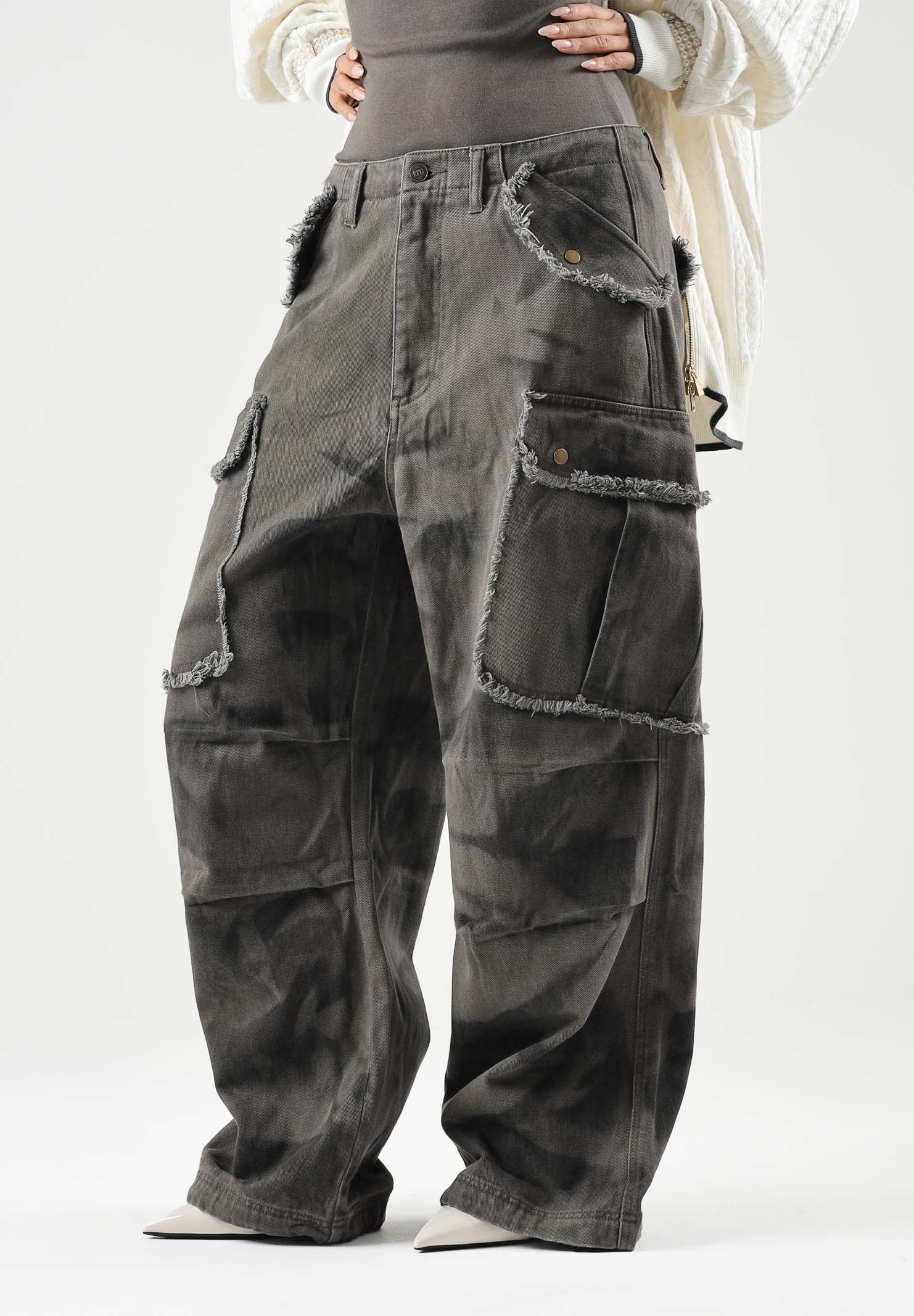 ELEH Jeans cargo WIDE LEG grigio scuro da donna EFWJ260002 072 ELEH 