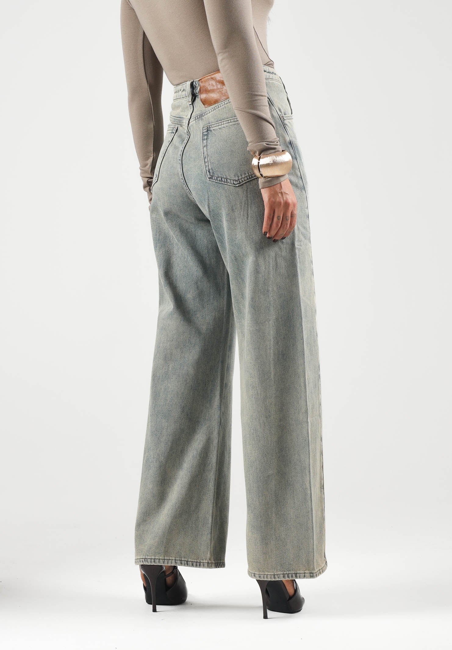 ELEH Jeans WIDE LEG denim blu da donna con gamba ampia EFWJ260017 057 ELEH 