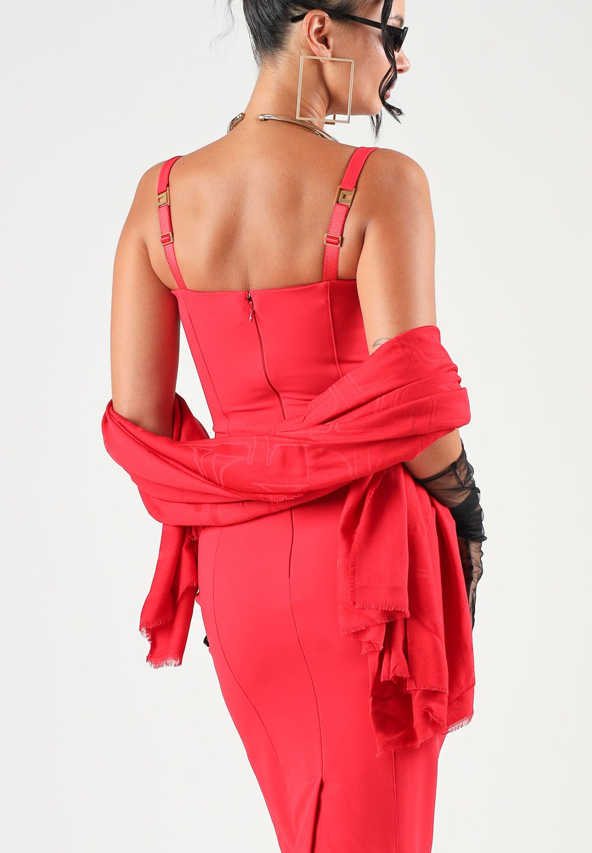 ELISABETTA FRANCHI Abito corto rosso per donna con silhouette fasciante e scollo strutturato AB00267E2 CG5 ELISABETTA FRANCHI 