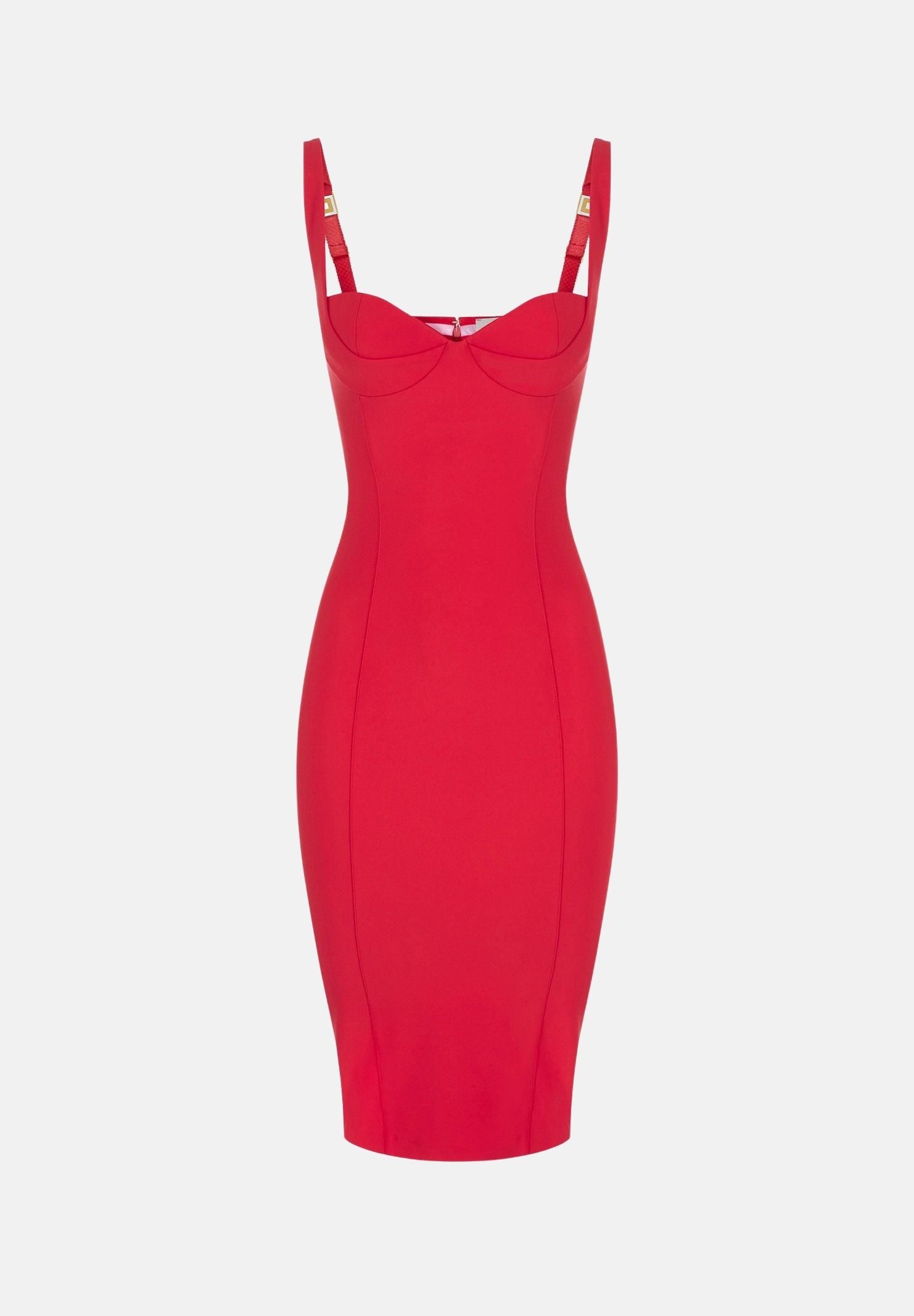 ELISABETTA FRANCHI Abito corto rosso per donna con silhouette fasciante e scollo strutturato AB00267E2 CG5 ELISABETTA FRANCHI 