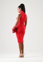 ELISABETTA FRANCHI Abito tubino red passion rosso per donna con  lavorazione drappeggiata AB03667E2 CG5 ELISABETTA FRANCHI 