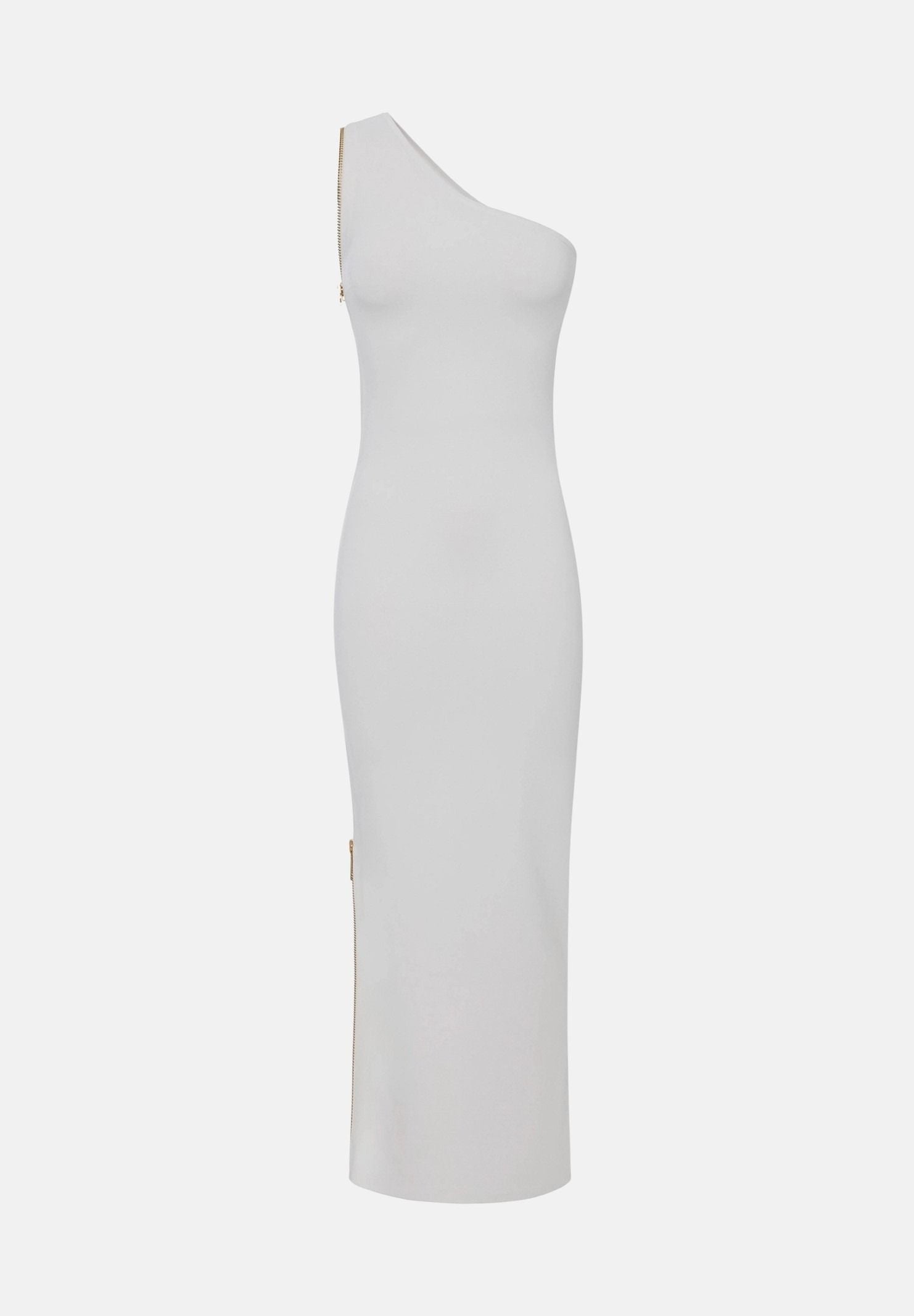 ELISABETTA FRANCHI Abito RED CARPET in maglia avorio-bianco da donna con design monospalla AM07B66E2 360 ELISABETTA FRANCHI 